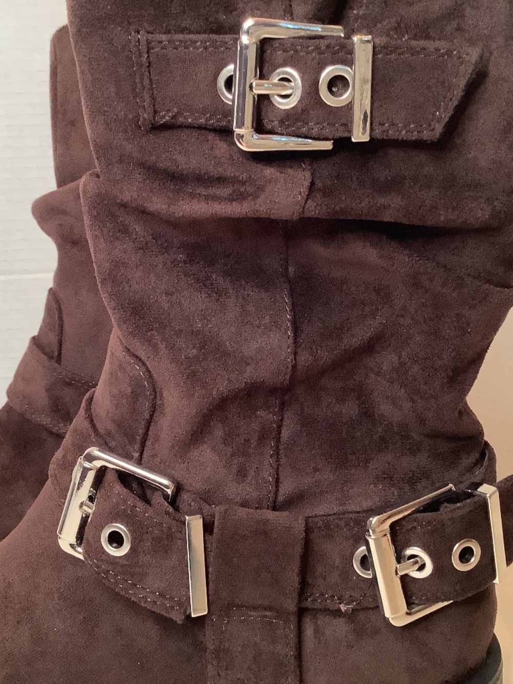 NWT No Boundaries suede Brown Moto Calf Boots - Picture 4 of 17